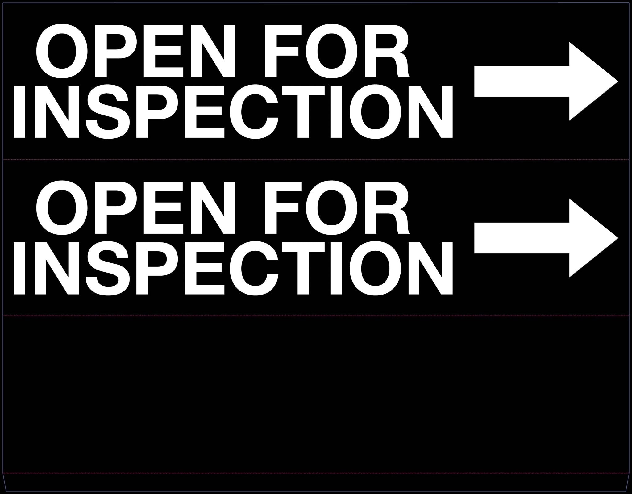 Open For Inspection Right Arrow - Landscape Corflute Toblerone Signs ...