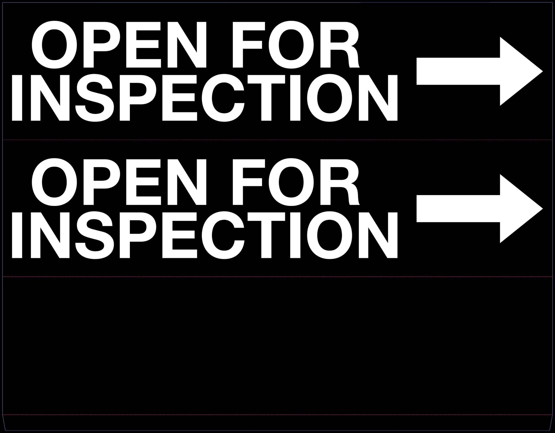 Open For Inspection Right Arrow - Landscape Corflute Toblerone Signs - New Signs
