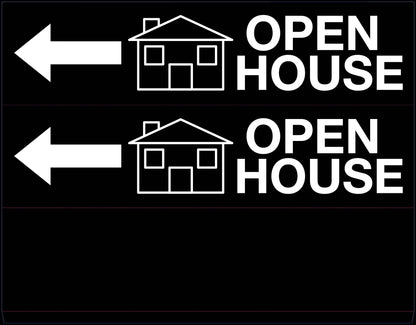 Open House Left Arrow - Landscape Corflute Toblerone Signs - New Signs