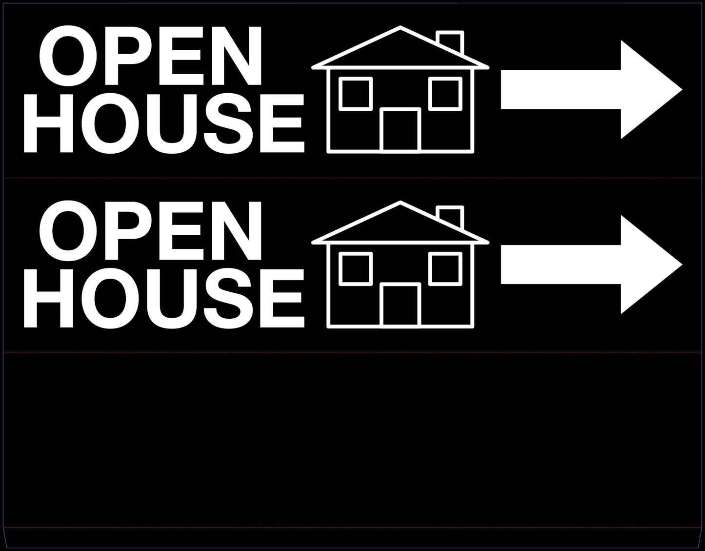 Open House Right Arrow - Landscape Corflute Toblerone Signs - New Signs