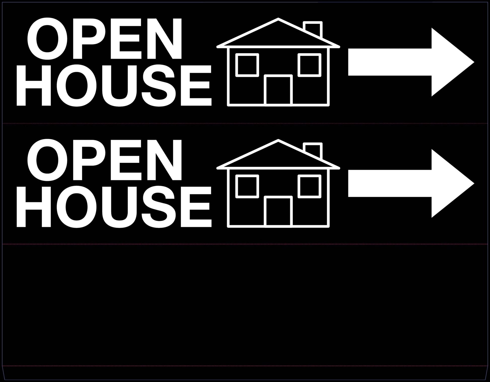 Open House Right Arrow - Landscape Corflute Toblerone Signs - New Signs