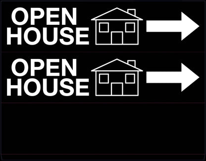 Open House Right Arrow - Landscape Corflute Toblerone Signs - New Signs