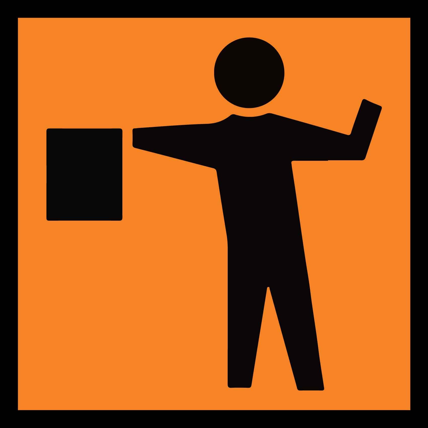 Orange Man Left Multi Message Traffic Sign - New Signs