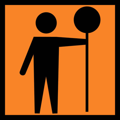 Orange Man Stop Multi Message Traffic Sign - New Signs