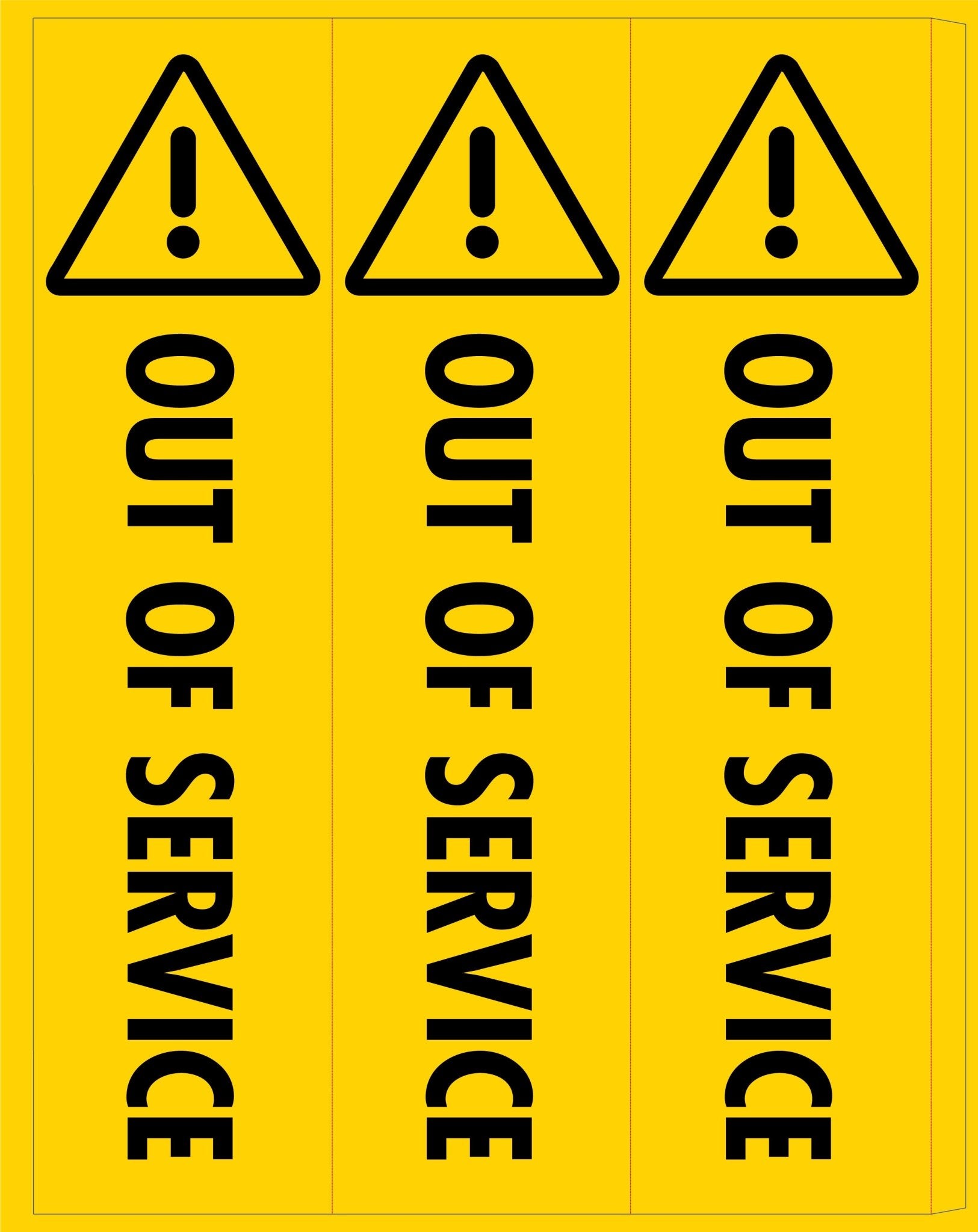 Out Of Service - Corflute Bollard Cover - New Signs