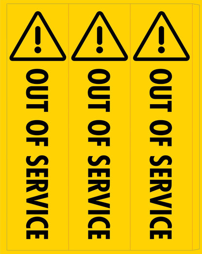 Out Of Service - Corflute Bollard Cover - New Signs