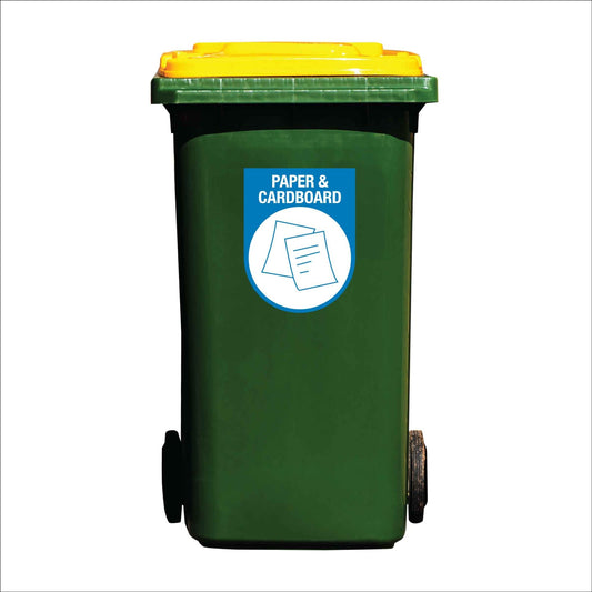 Paper & Cardboard Arch Wheelie Bin Stickers - New Signs