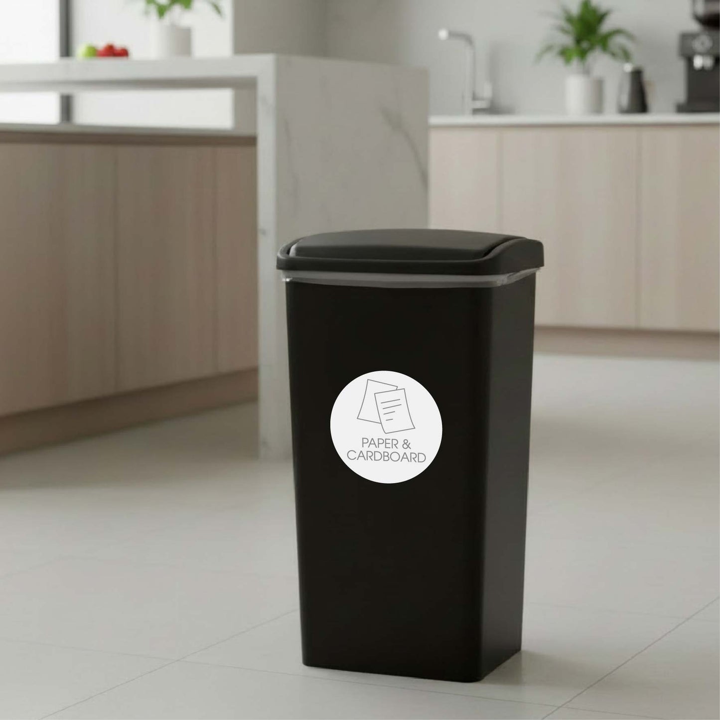 Paper & Cardboard Grey Circle Bin Sticker - New Signs