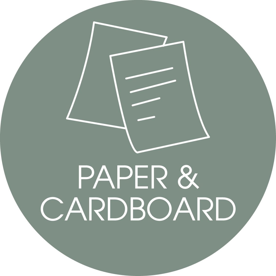 Paper & Cardboard Sage Background Circle Bin Sticker - New Signs
