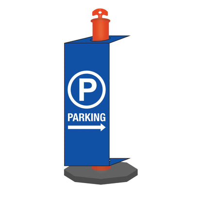 Parking Blue Right Arrow - Corflute Bollard Traffic Signs - New Signs