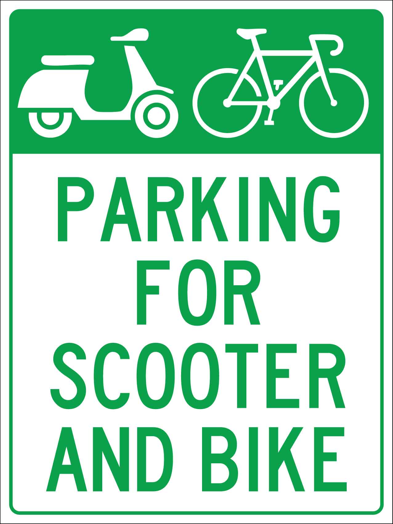 Parking For Scooter And Bike Sign - New Signs