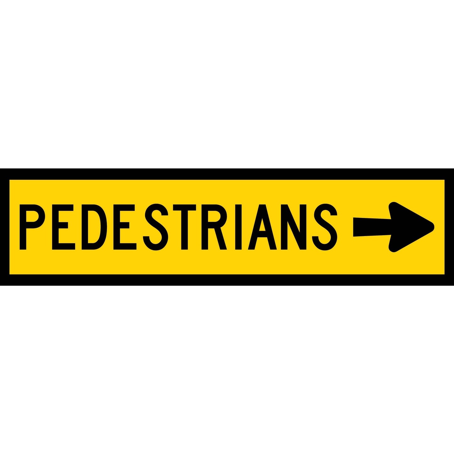 Pedestrians (Arrow Right) Long Skinny Multi Message Traffic Sign - New Signs