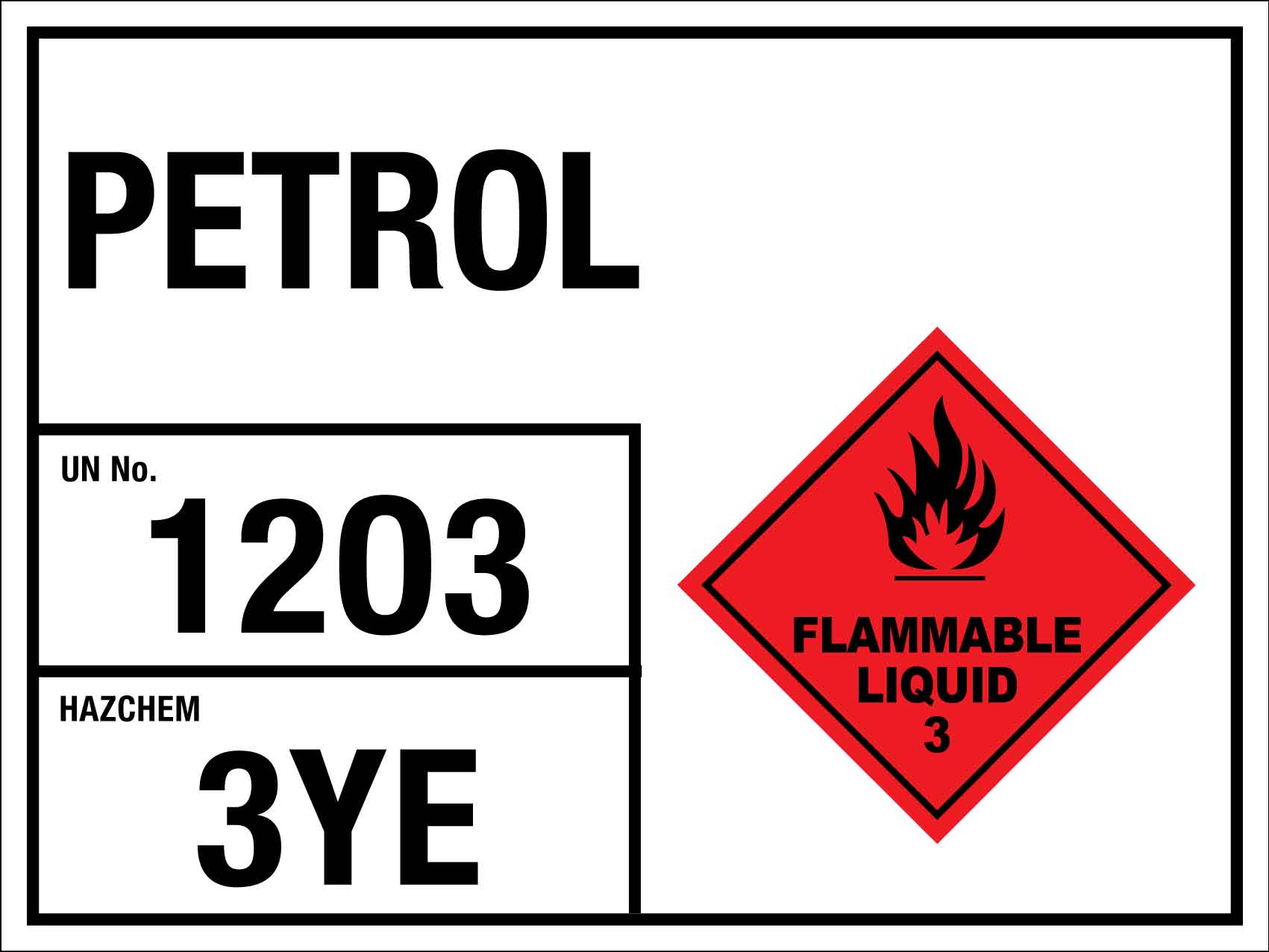 Petrol 1203 3YE Sign - New Signs