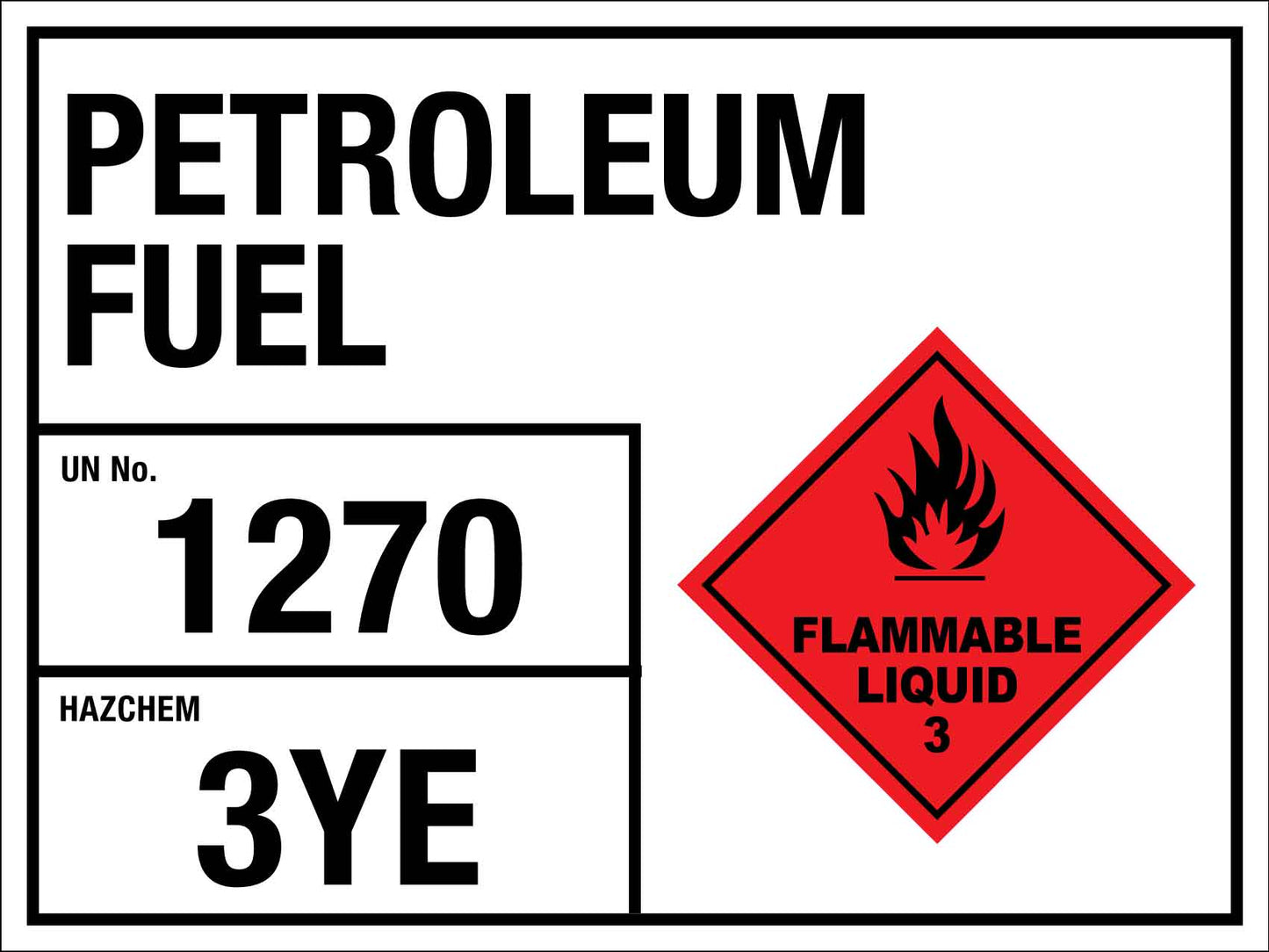 Petroleum Fuel 1270 3YE Sign - New Signs