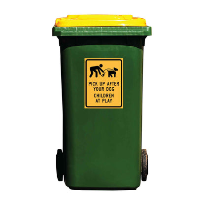 Pick Up After Your Dog Children At Play Wheelie Bin Stickers - New Signs