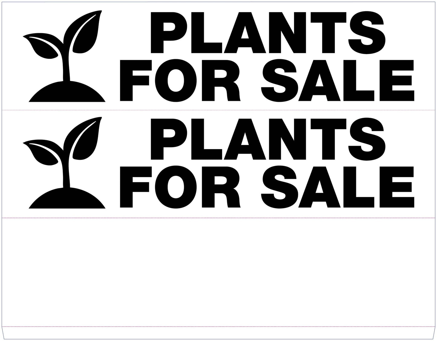 Plants For Sale - Landscape Corflute Toblerone Signs - New Signs