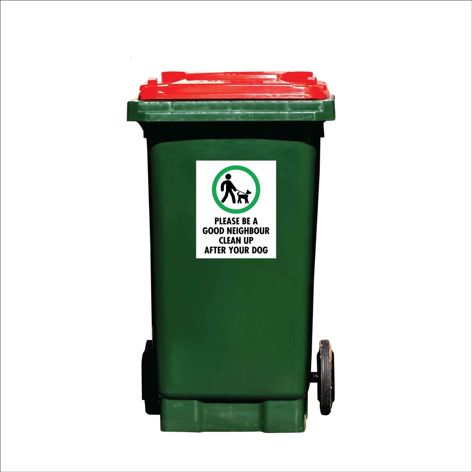 Please Be a Good Neighbour Clean up After Your Dog Wheelie Bin Stickers - New Signs