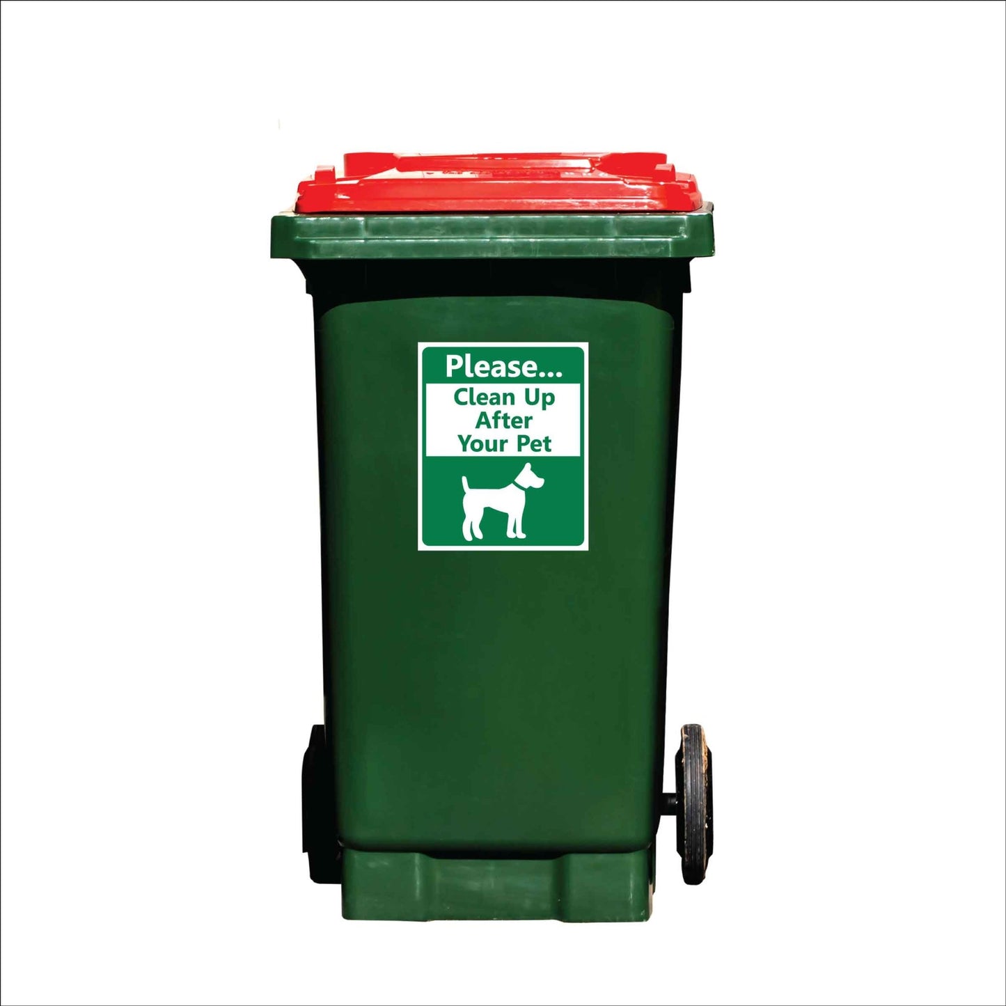 Please Clean Up After Your Pet Green Wheelie Bin Stickers - New Signs
