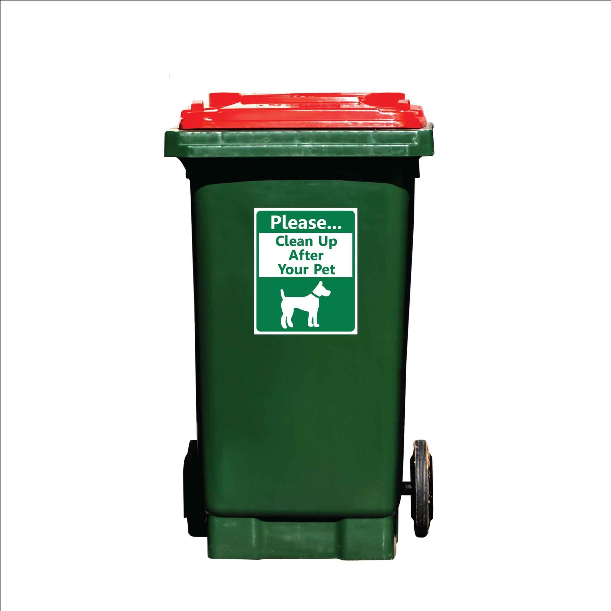 Please Clean Up After Your Pet Green Wheelie Bin Stickers - New Signs