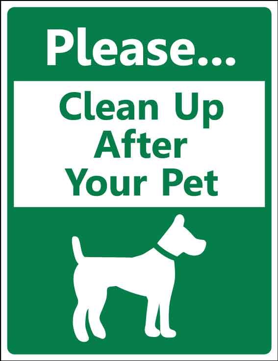 Please Clean Up After Your Pet Green Wheelie Bin Stickers - New Signs