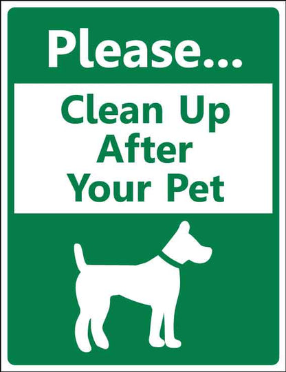 Please Clean Up After Your Pet Green Wheelie Bin Stickers - New Signs