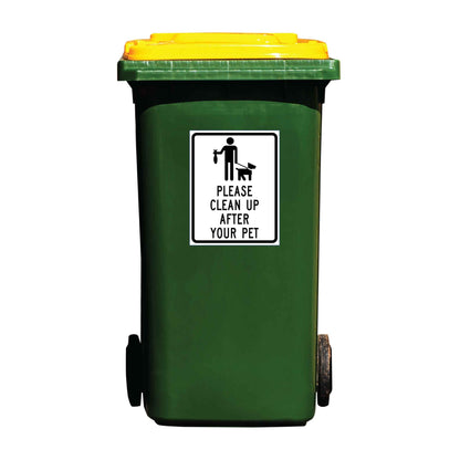 Please Clean Up After Your Pet Wheelie Bin Stickers - New Signs