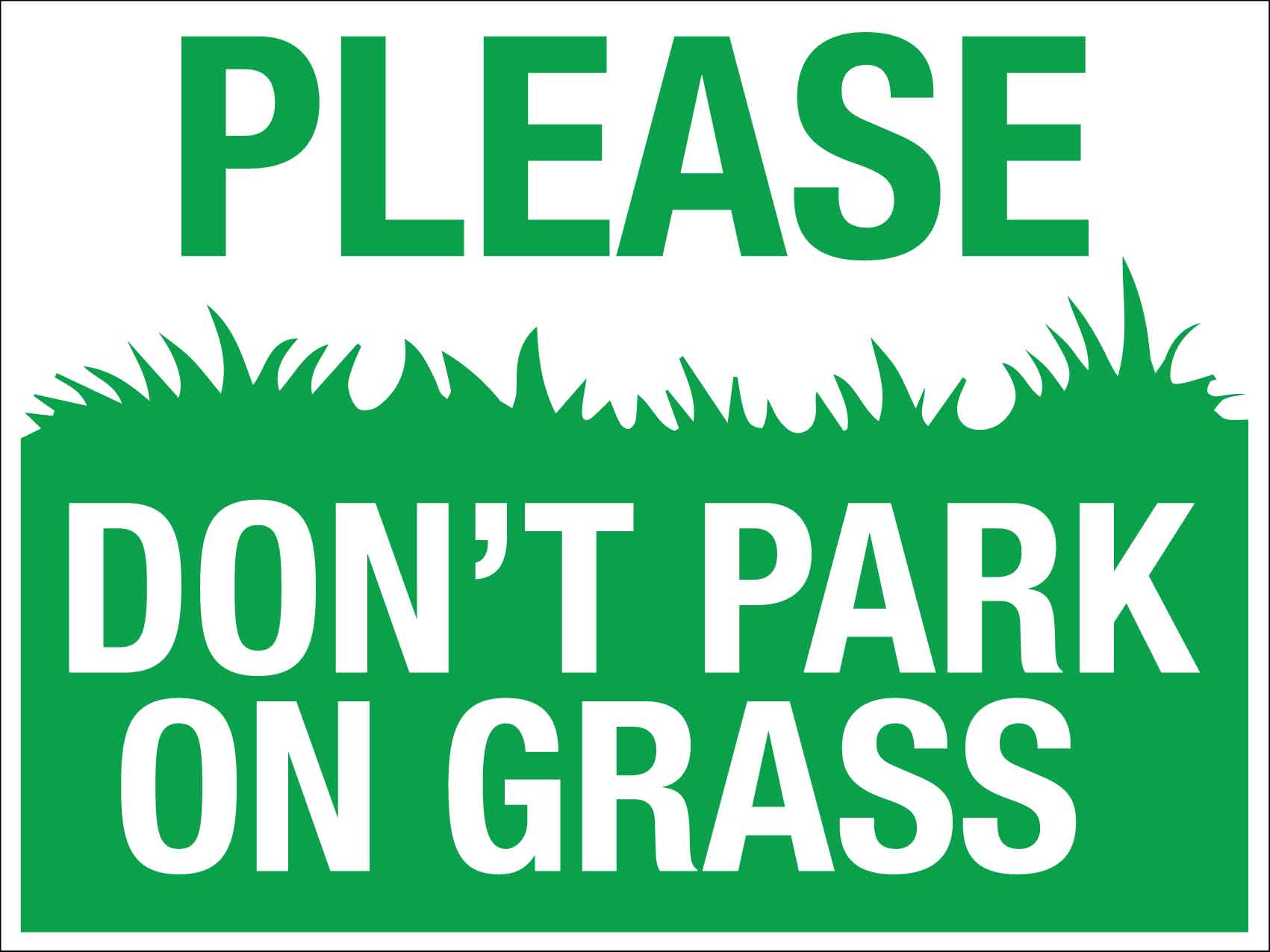 Please Don't Park On Grass Sign - New Signs