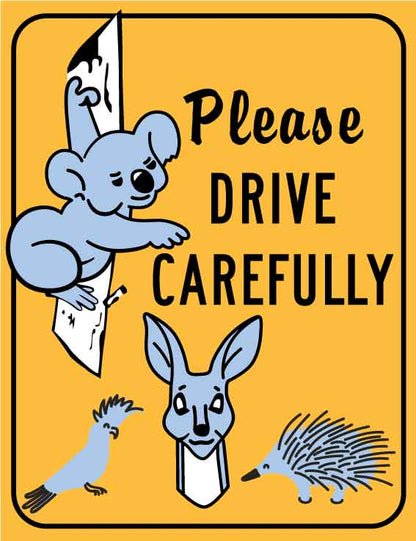 Please Drive Carefully Wildlife Wheelie Bin Sticker - New Signs