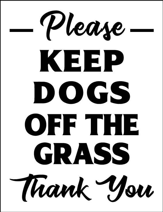 Please Keep Dogs Off The Grass Thank You Wheelie Bin Sticker - New Signs
