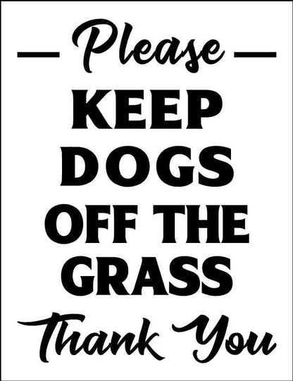 Please Keep Dogs Off The Grass Thank You Wheelie Bin Sticker - New Signs