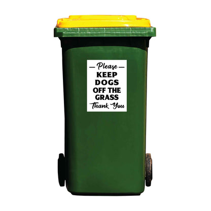 Please Keep Dogs Off The Grass Thank You Wheelie Bin Sticker - New Signs