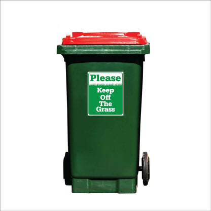 Please Keep Off The Grass Wheelie Bin Sticker - New Signs