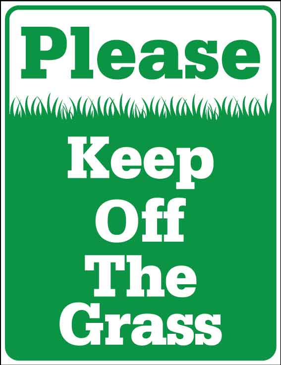 Please Keep Off The Grass Wheelie Bin Sticker - New Signs