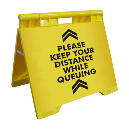 Please Keep Your Distance While Queuing - Evarite A - Frame Sign - New Signs
