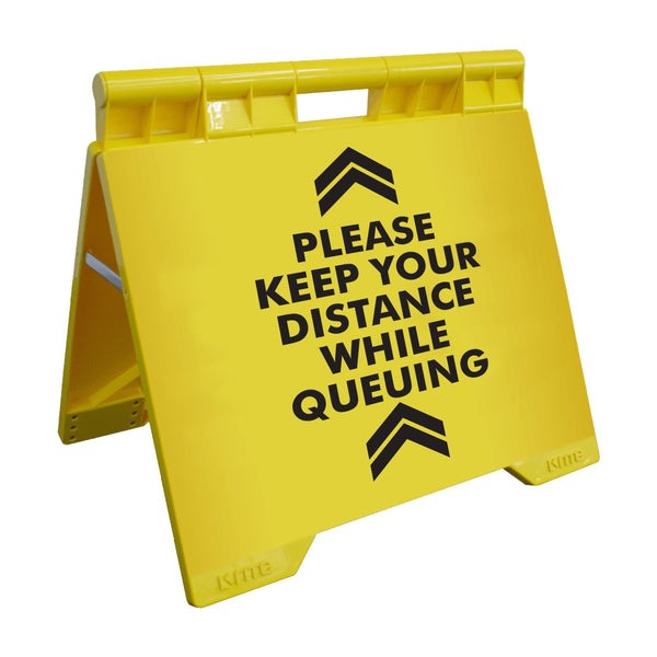 Please Keep Your Distance While Queuing - Evarite A-Frame Sign – New Signs