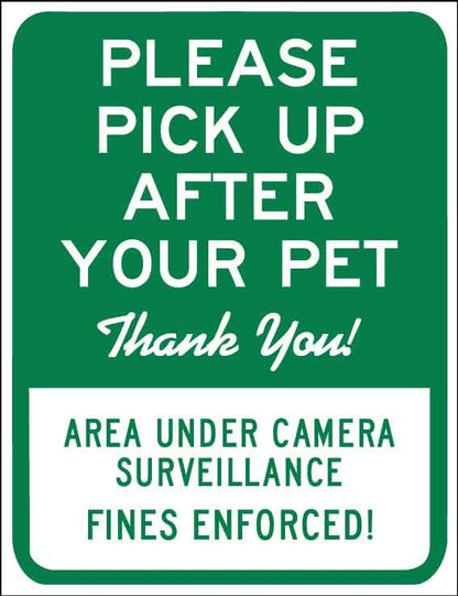 Please Pick Up After Your Pet Thank You Area Under Camera Surveillance Wheelie Bin Stickers - New Signs