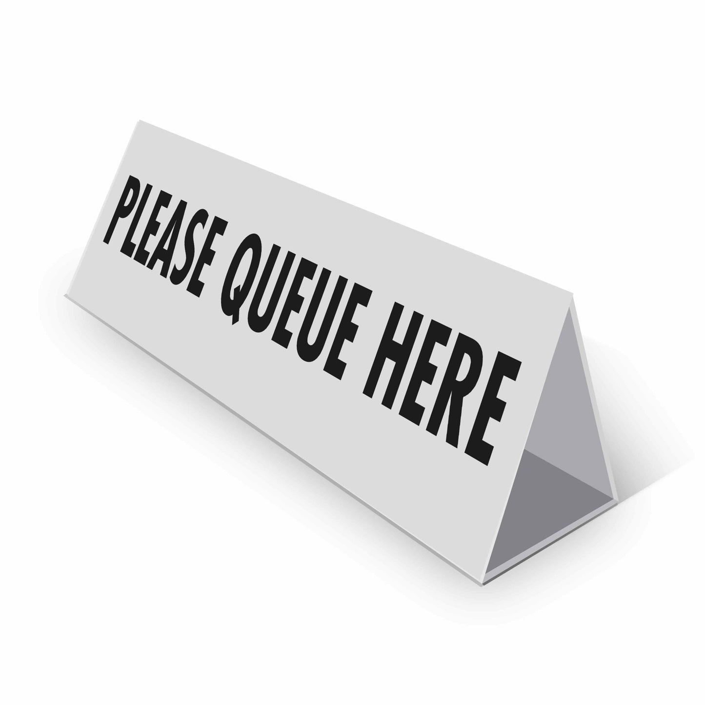 Please Queue Here - Landscape Corflute Toblerone Signs - New Signs
