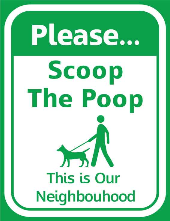 Please Scoop The Poop This Is Our Neighbourhood Wheelie Bin Stickers - New Signs