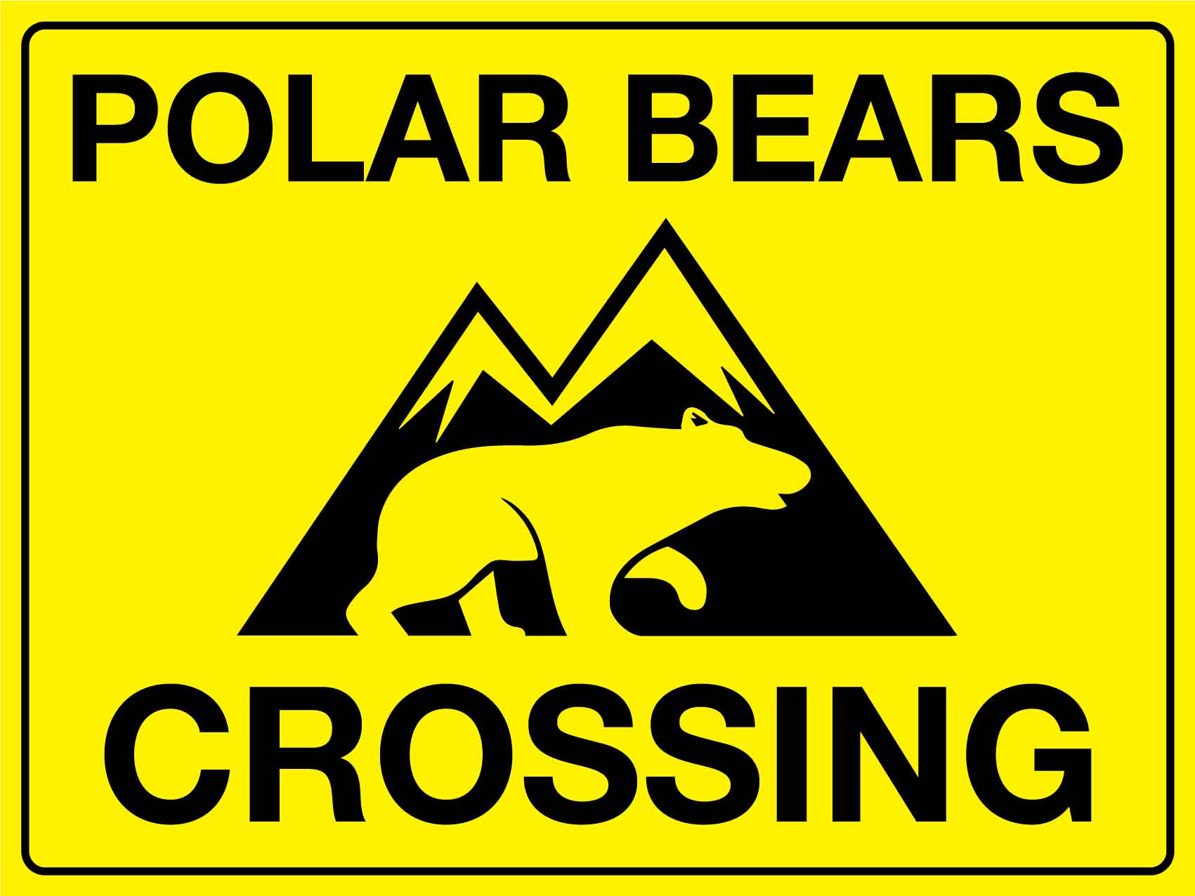 Polar Bear Crossing Sign - New Signs
