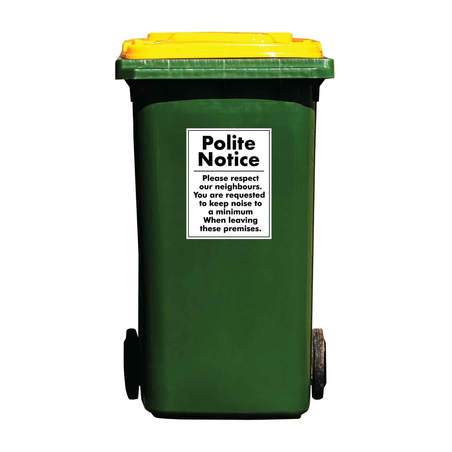 Polite Notice Please Respect Neighbours Wheelie Bin Stickers - New Signs