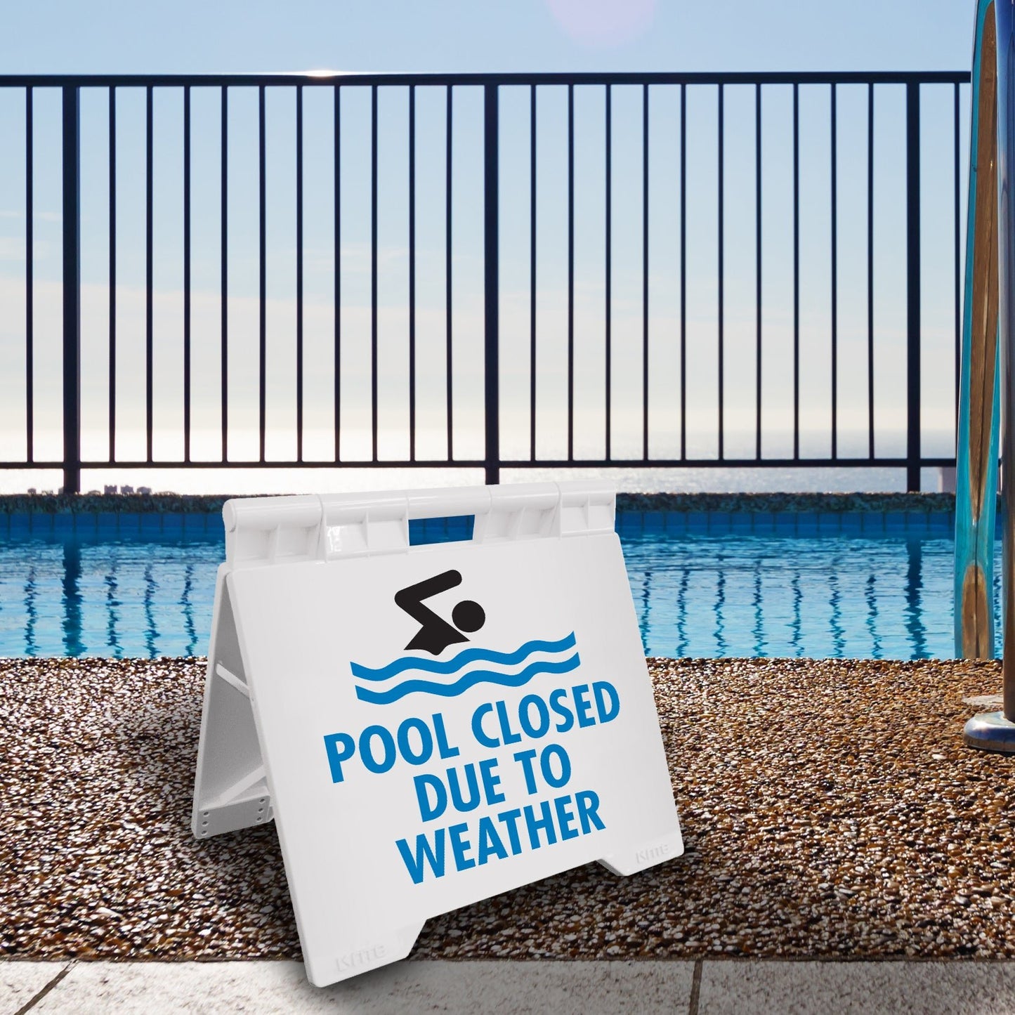 Pool Closed Due To Weather - Evarite A - Frame Sign - New Signs