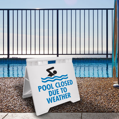 Pool Closed Due To Weather - Evarite A - Frame Sign - New Signs