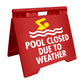 Pool Closed Due To Weather - Evarite A - Frame Sign - New Signs