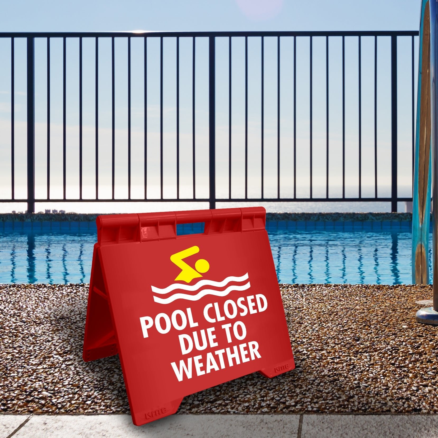 Pool Closed Due To Weather - Evarite A - Frame Sign - New Signs