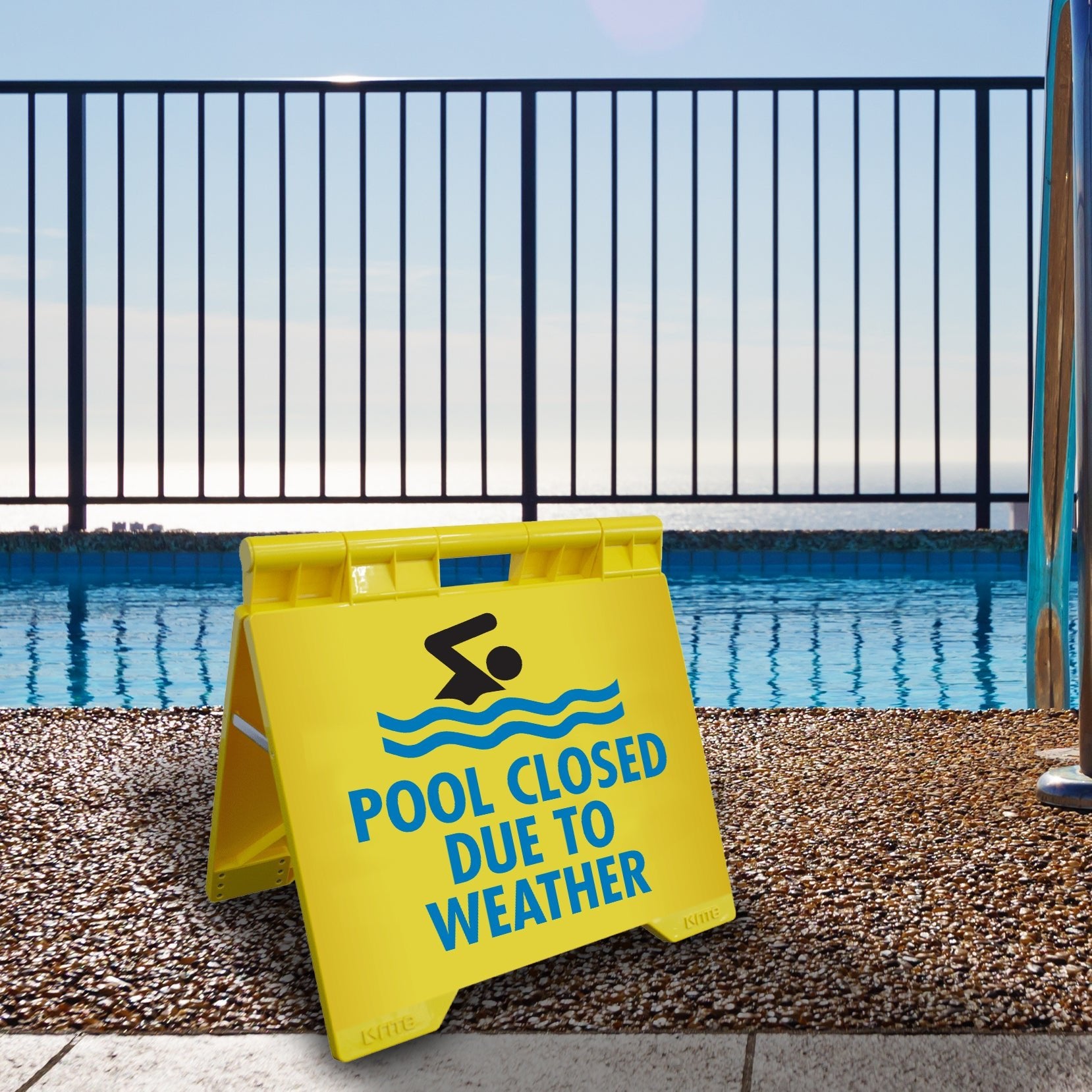 Pool Closed Due To Weather - Evarite A - Frame Sign - New Signs