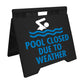 Pool Closed Due To Weather - Evarite A - Frame Sign - New Signs