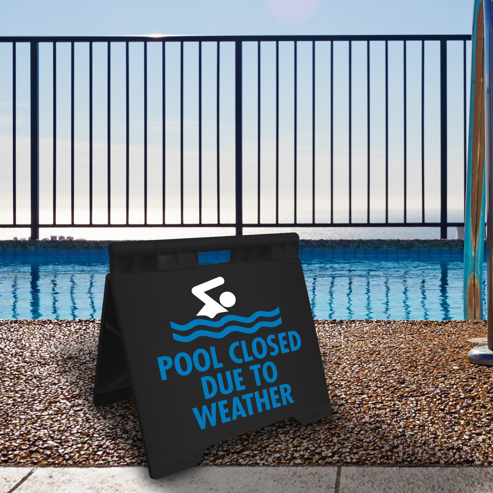 Pool Closed Due To Weather - Evarite A - Frame Sign - New Signs