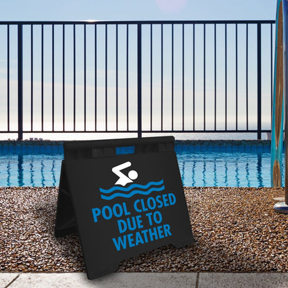 Pool Closed Due To Weather - Evarite A - Frame Sign - New Signs
