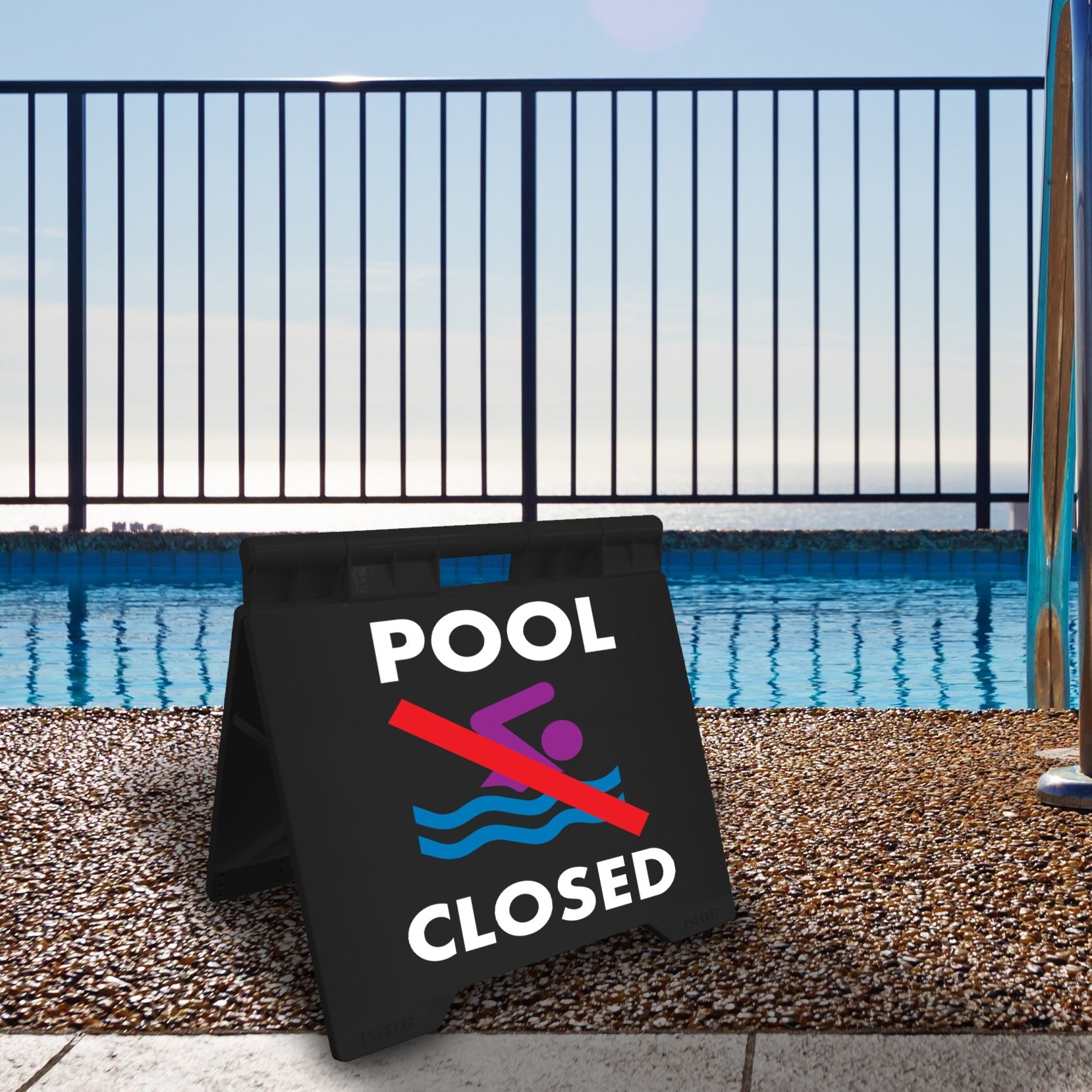 Pool Closed Symbol - Evarite A - Frame Sign - New Signs