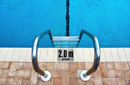 Pool Depth Approx Marker Stainless Steel Sign - New Signs
